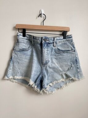 KUT Light Wash Denim Frayed Hem Women's Shorts